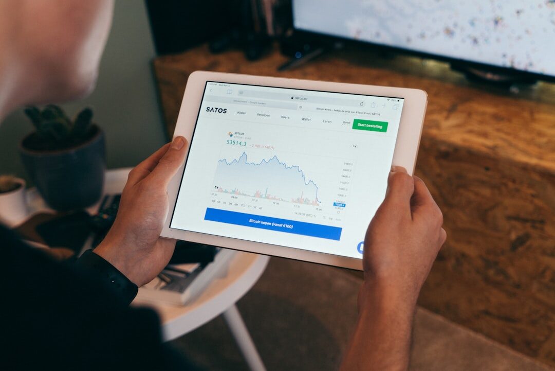 person checking investment app