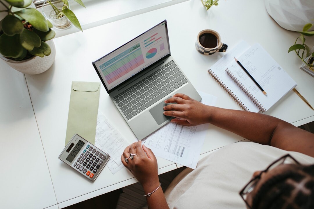 person reviewing monthly budget